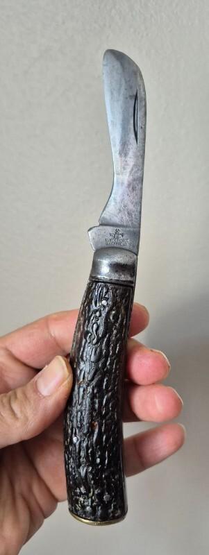 4 1/2" Vintage Ward & Payne Sheffield Flat Bottom Pruning Knife, Very Nice Fat Stag 4 1/2" Vintage Ward & Payne Sheffield Flat Bottom Pruning Knife, Very Nice Fat Stag