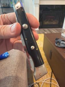 Large M. Italy Patent Stamped Slant Bolster