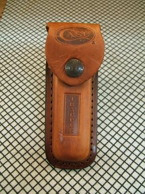 CASE XX BROWN LEATHER TRAPPER BELT SHEATH NEW WITH TAGES IN ORIGINAL PLASSTIC WRAP FOR 4 IN. KNIFE