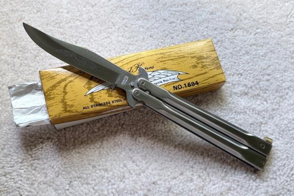 Vintage Parker Balisong Butterfly Knife, Steel Handle, Original Box, Japan, Unused