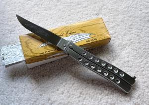 Vintage Parker Small Balisong Butterfly Knife, Steel Handle, Original Box, Japan, Unused
