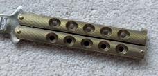 Vintage Parker Balisong Butterfly Knife, Brass Handle, Original Box and Paper, Japan, Unused