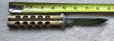 Vintage Parker Balisong Butterfly Knife, Brass Handle, Original Box and Paper, Japan, Unused