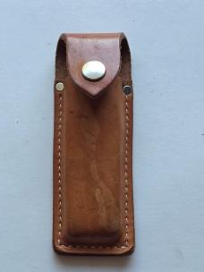 Vintage Explorer 11-309 Folding Lockback Knife 440 Japan Wood Brass w Sheath