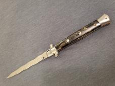 (2) Frank B Italian Stiletto AUTO/ (1) PICKLOCK (1) BOLSTER RELEASE Buffalo Horn w/KRIS BLADE
