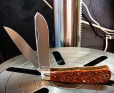 1986 Craftsman 100th Anniversary Jumbo Trapper Limited Edition Brown Jigged Bone - Etched Blades