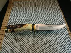 SCHRADE+UNCLE HENRY 153UH GOLDEN SPIKE VINTAGE USA FIXED BLADE KNIFE MINT NIB WITH SLEEVE & SHEATH