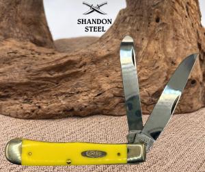 Case XX Trapper 00161 Yellow Synthetic 2-Blade Carbon Steel Slipjoint 3254CS -22