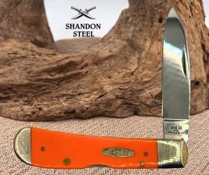 Case XX Orange Delrin Synthetic Tribal Lock TB412010L SS 9 dot Drop Point 23