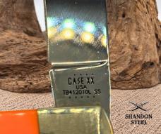 Case XX Orange Delrin Synthetic Tribal Lock (TB412010L SS) 9 dot Drop Point (23)