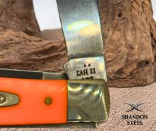 CASE XX USA 2025 SMOOTH ORANGE DELRIN FULL SIZE TRAPPER KNIFE 4254 SS 27900 (24)