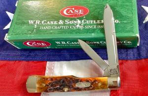 2000 Case xx GunStock Knife mdl 6215 SS w Nice Autumn Bone Handles -NOS in Orig box