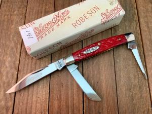 Robeson Shuredge by Queen Small Cattlemans Stockman Strawberry Red Jigged Bone 1994