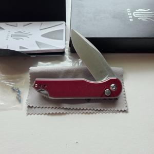 Kizer Assassin Button Lock Flipper Knife 154CM Red Aluminum V3549C2 Discontinued CIB