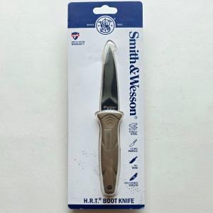 ​Smith & Wesson HRT Boot Knife Fixed Blade Coyote Tan Polymer Sheath NIP 1113486