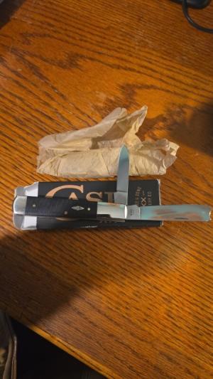 Case Blue Denim Canvas Micarta Razor - Made in the USA