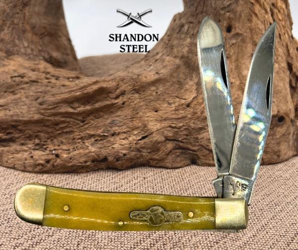 German Bull Trapper Folding PocketKnife Single Clip Point Blade Bone Handle (85) German Bull Trapper Folding PocketKnife Single Clip Point Blade Bone Handle (85)