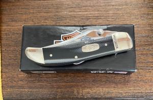 Case XX 2014 Harley Davidson Mid Folding Hunter BlackSilver Micarta Handles