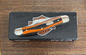 Case XX 2017 Harley Davidson Medium Stockman with Black amp Orange Micarta 6318
