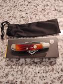Bear & Son CRSB5412 Sm Trapper Folding Knife with Red Bone Handle