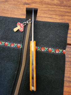 2023 Case Persimmon Orange Bone Peach Seed Jig Sod Buster Jr.