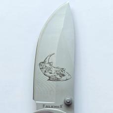 Vintage Falkner African Wildlife No. 2 Rhinoceros Folding Knife w Display Box