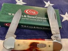 Case xx 1998 Canoe (R52131 D) w/ Damascus Blades & Fantastic Red Stag Handles -NOS & M/NM