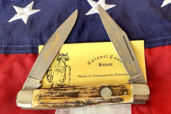 RARE Colonel Coon Golden Circle Knife Club Muskrat w/ Super Stag Handles & Round C Shield -NOS RARE Colonel Coon Golden Circle Knife Club Muskrat w/ Super Stag Handles & Round C Shield -NOS
