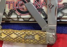 2008 Case xx (Mdl# 63090) Stockman w/ Great Antique Rattlesnake Bone Handles +Scrolled bolsters -NOS