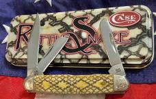 2008 Case xx (Mdl# 63090) Stockman w/ Great Antique Rattlesnake Bone Handles +Scrolled bolsters -NOS