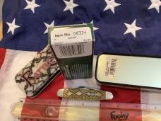 2008 Case xx (Mdl# 63090) Stockman w/ Great Antique Rattlesnake Bone Handles +Scrolled bolsters -NOS