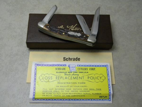 Schrade + USA 897UH Uncle Henry Staglon Stockman Knife in Box Schrade + USA 897UH Uncle Henry Staglon Stockman Knife in Box