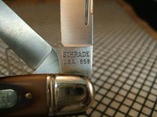 SCHRADE OLD TIMER 858OT LUMBERJACK VINT. USA CARBON STEEL BLADE LARGE STOCKMAN POCKET KNIFE & SHEATH