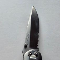 Winchester Folding Pocket Knife Wood Inlay Partially Serrated 22-01335 Mint Box