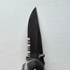 Winchester Folding Pocket Knife Wood Inlay Partially Serrated 22-01335 Mint Box
