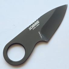 Schrade Spare Change Fixed Blade Knife AUS-10 Steel Ring Grip w Sheath Clip EDC