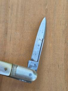 2 1/2" Vintage Cook Brothers 2-Blade Penknife with Mother of Pearl Handles