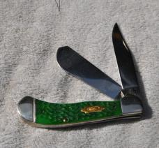 Case XX 1991 Winston Cup Champion Saddlehorn 2 Blade Factory Mint Jigged Green BoneGreen Bone