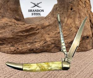 Hammer Brand USA 2 Blade Vintage 1945-55 Fish Scaler Folding Pocket Knife 128