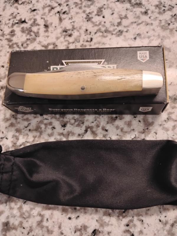 Bear & Son White Smooth Bone 3 1/2" Mini Trapper WSB47