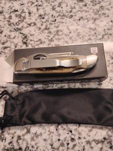 Bear & Son Folding Pocket Knife  Genuine Indian Stag 5149L