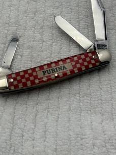Kutmaster Utica NY USA Vintage Purina 3 Blade Stockman Pocket Knife (128)