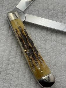 Case XX USA 2008 2 Dot 6.5254 SS 2 Blade Trapper Slip Joint Pocket Knife (149)