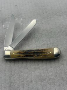 Case XX USA 2008 2 Dot 6.5254 SS 2 Blade Trapper Slip Joint Pocket Knife (149)