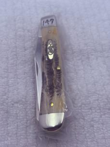 Case XX USA 2008 2 Dot 6.5254 SS 2 Blade Trapper Slip Joint Pocket Knife (149)