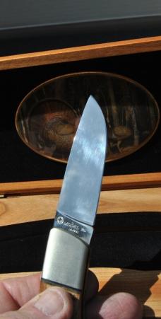 Browing Hunting Heritage Wild Turkey 4 3/8" Closed Mod.26 Japan Lithograph Cherrywood Box Fact. Mint