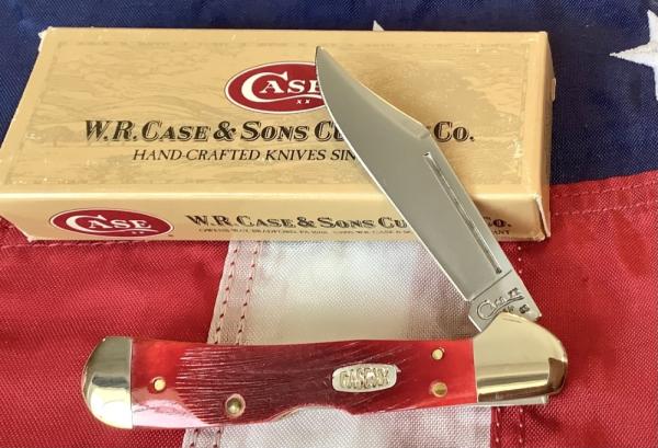 1999 Case xx Mini-Copperlock w/ Bright Red Sawcut Bone Handles -NOS in Orig box 1999 Case xx Mini-Copperlock w/ Bright Red Sawcut Bone Handles -NOS in Orig box