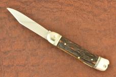 HUBERTUS SOLINGEN GERMANY SMALL STAG AUTOMATIC AUTO KNIFE (35997) 