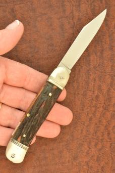 HUBERTUS SOLINGEN GERMANY SMALL STAG AUTOMATIC AUTO KNIFE (35997) 