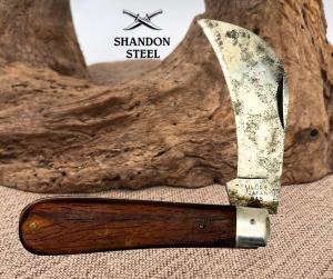 Sabre Hawkbill Folding Knife 645 Wood Handle Pruning Pocket Japan Vintage 28